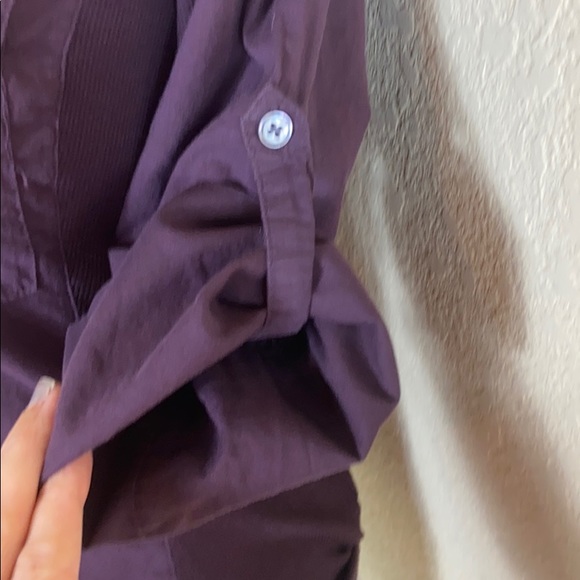 James Perse Standard side slub eggplant top sz 1 - Picture 4 of 10